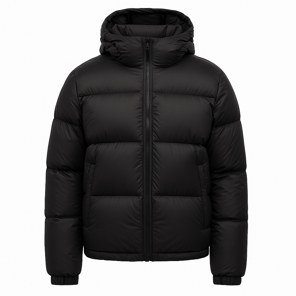 Schwarze wattierte Winterjacke – VELLARO